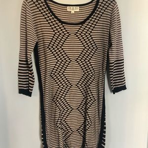 Striped Black and Cream Dress